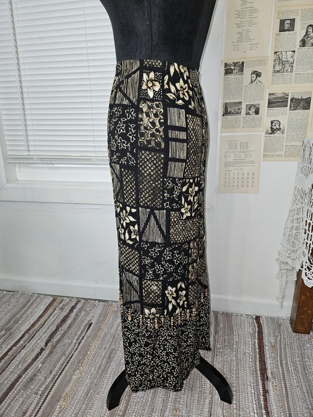 Boho Beadwork Maxi Skirt
